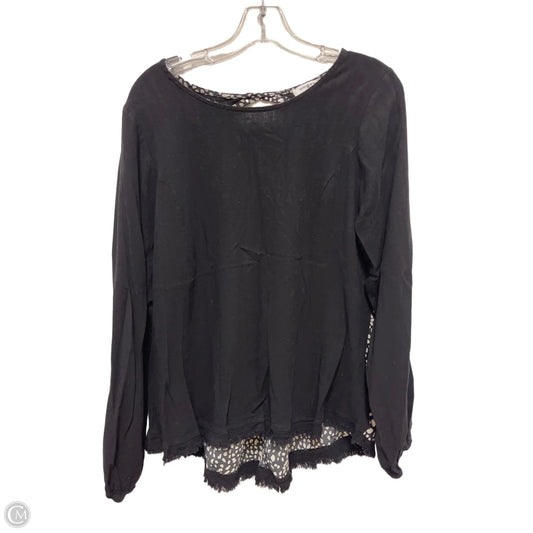 Top Long Sleeve By Umgee In Black & Cream, Size: M