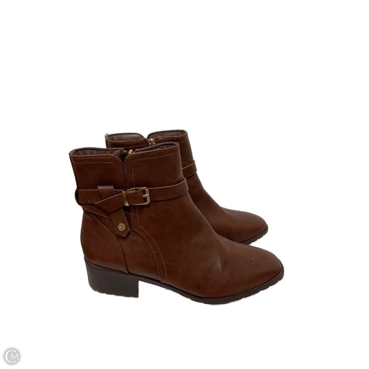 Boots Ankle Flats By Anne Klein In Brown, Size: 9.5