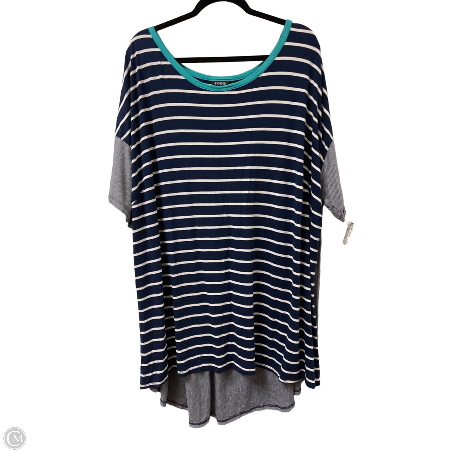 Tunic Short Sleeve By Clothes Mentor In Blue, Size: 3x