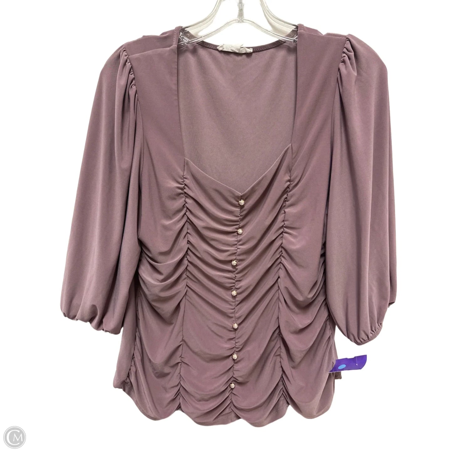 Top Long Sleeve By Perseption Concept In Purple, Size: Xl