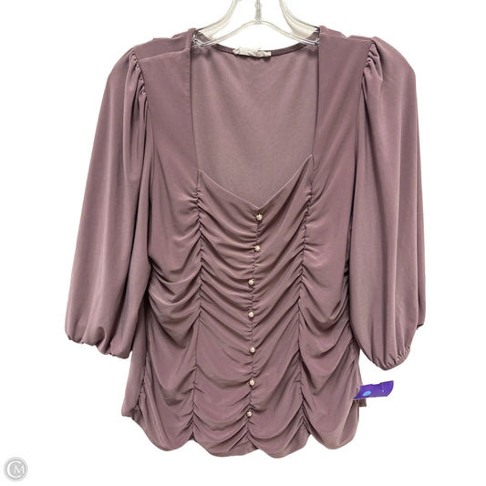 Top Long Sleeve By Perseption Concept In Purple, Size: Xl