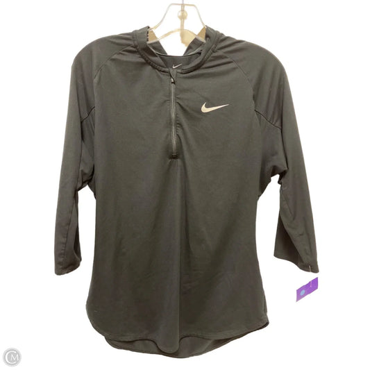 Athletic Top Long Sleeve Collar By Nike In Black, Size: M
