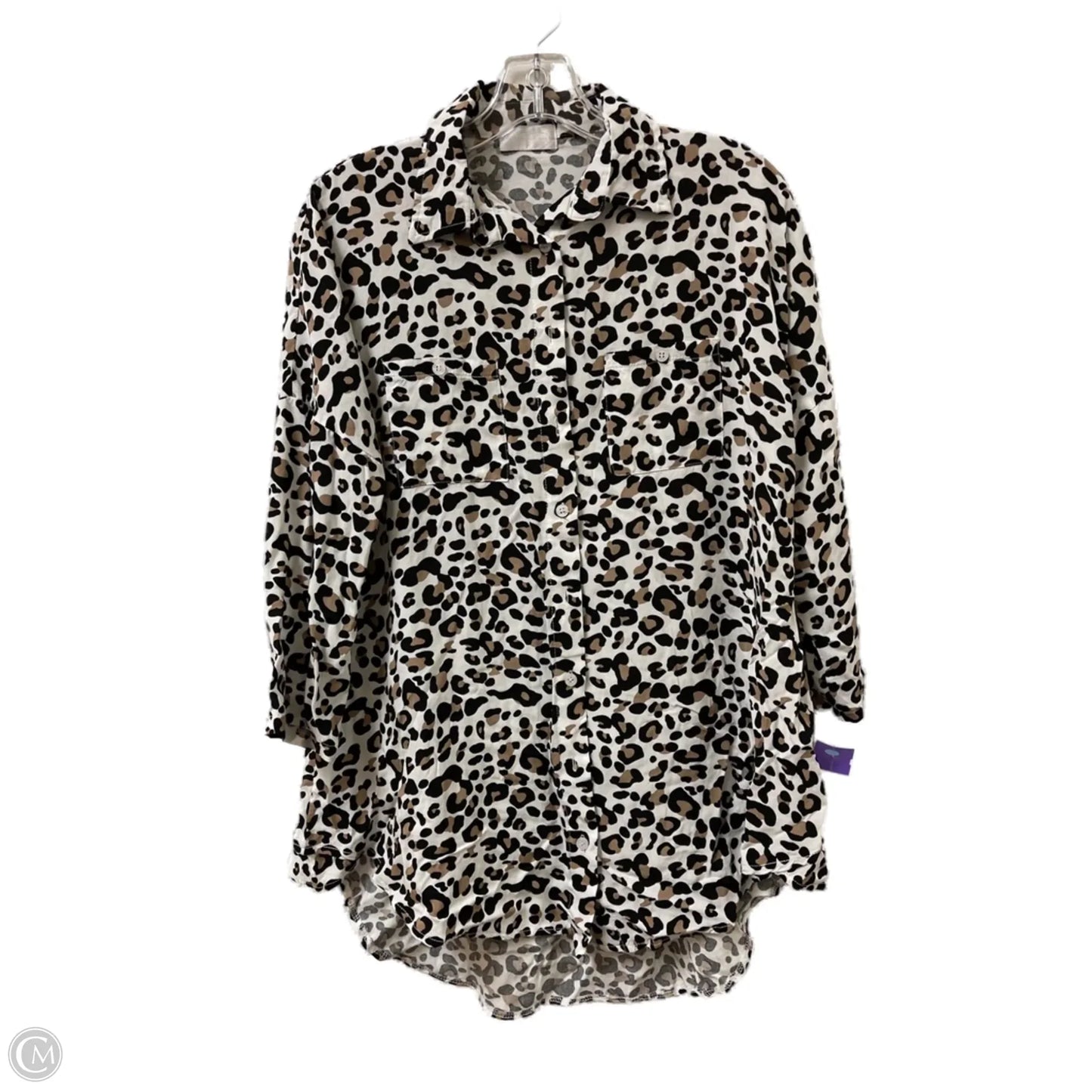 Blouse Long Sleeve By Clothes Mentor In Animal Print, Size: S