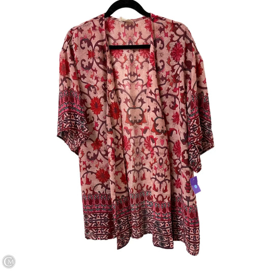 Cardigan By Clothes Mentor In Floral Print, Size: Osfm