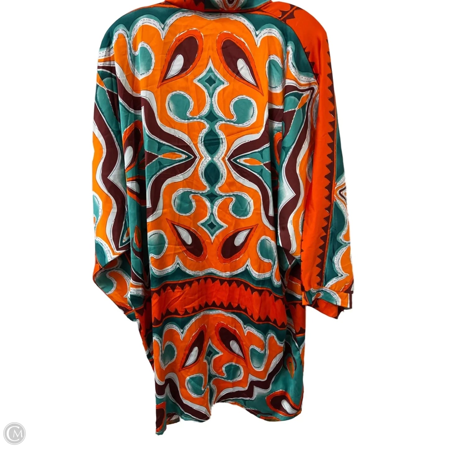 Cardigan By Clothes Mentor In Green & Orange, Size: Osfm