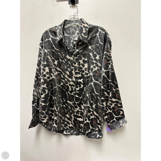 Blouse Long Sleeve By Clothes Mentor In Animal Print, Size: L