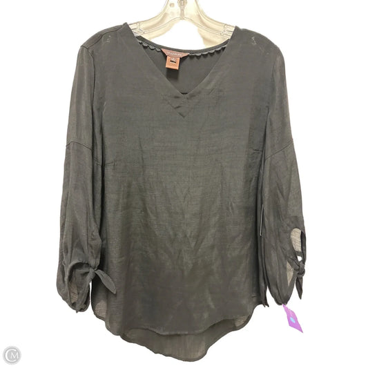 Top Long Sleeve By Multiples In Black, Size: S