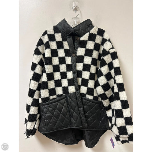Jacket Faux Fur & Sherpa By Umgee In Black & White, Size: Xl