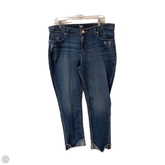 Jeans Straight By Lee In Blue Denim, Size: 16