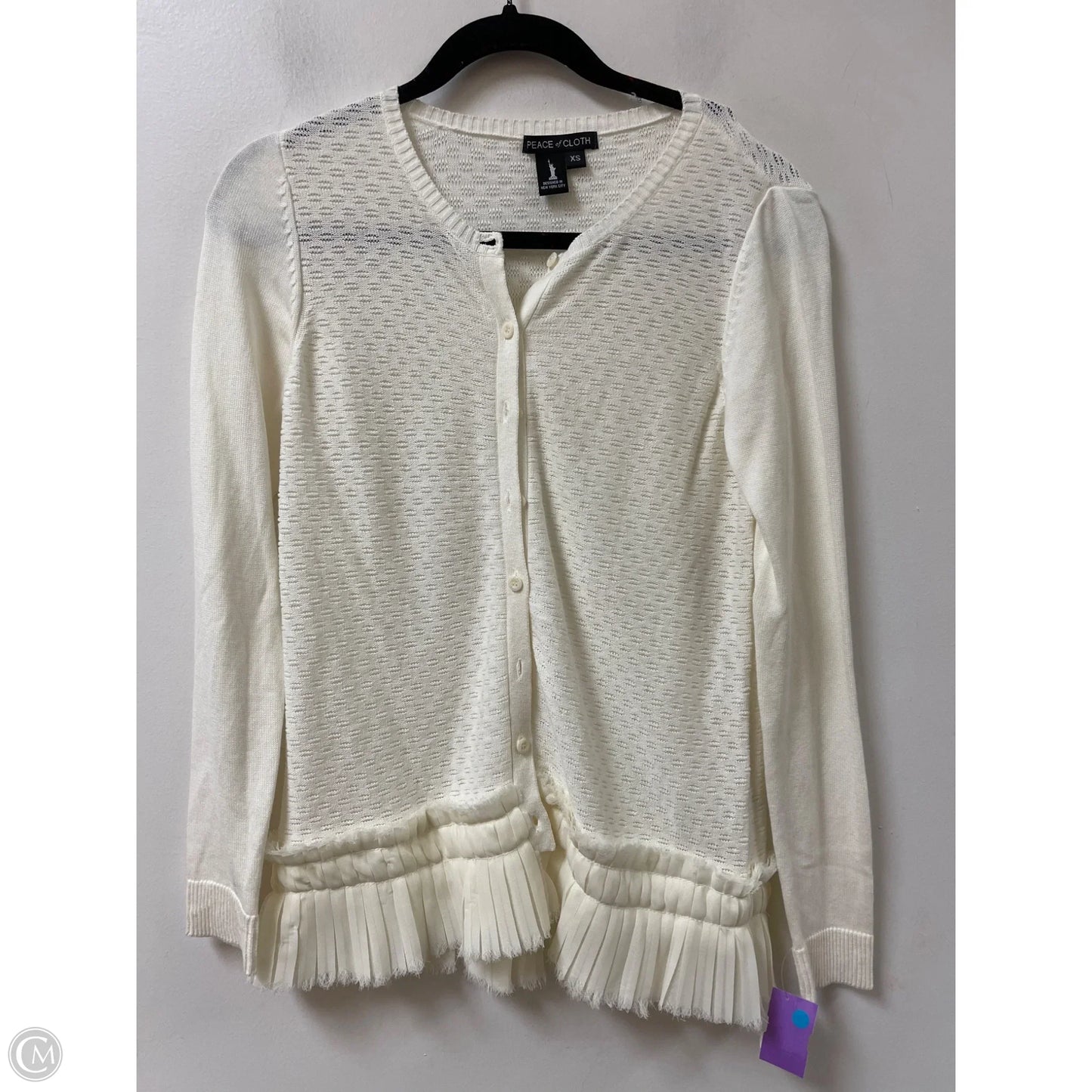 Cardigan By Clothes Mentor In Cream, Size: Xs