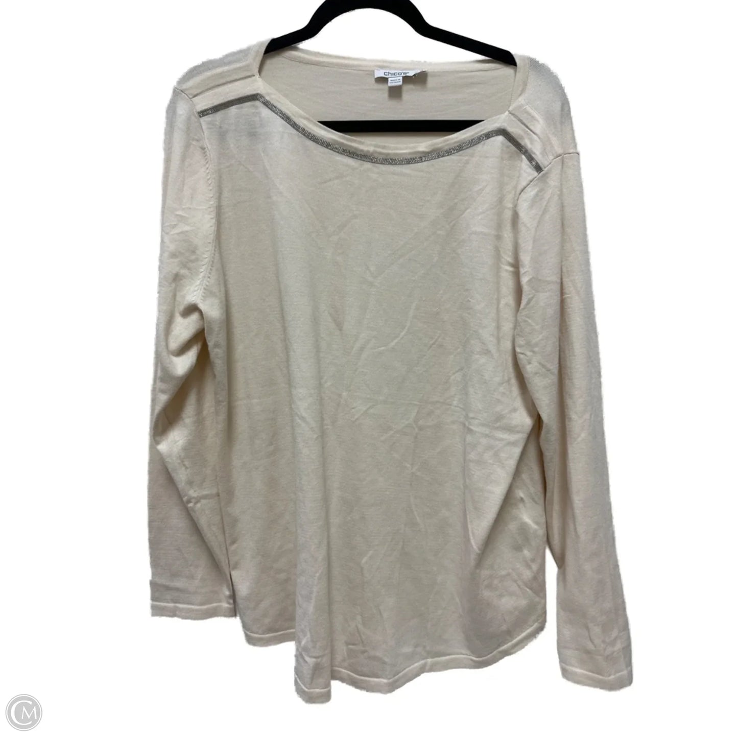 Sweater By Chicos In Cream, Size: Xl