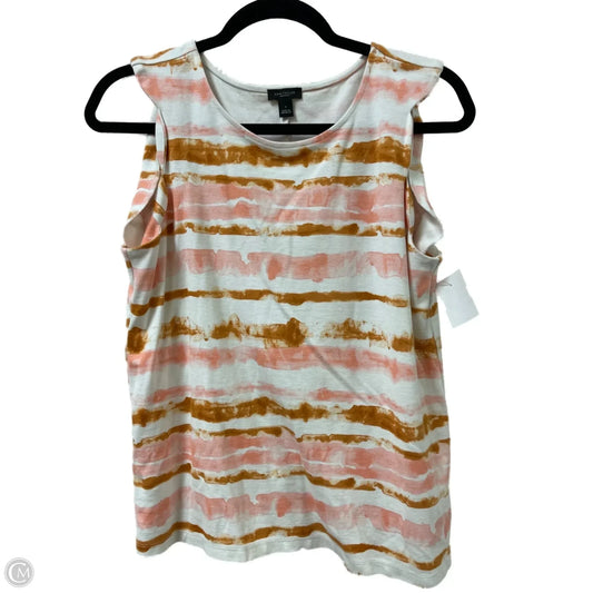 Top Sleeveless By Ann Taylor In Orange & Pink, Size: S