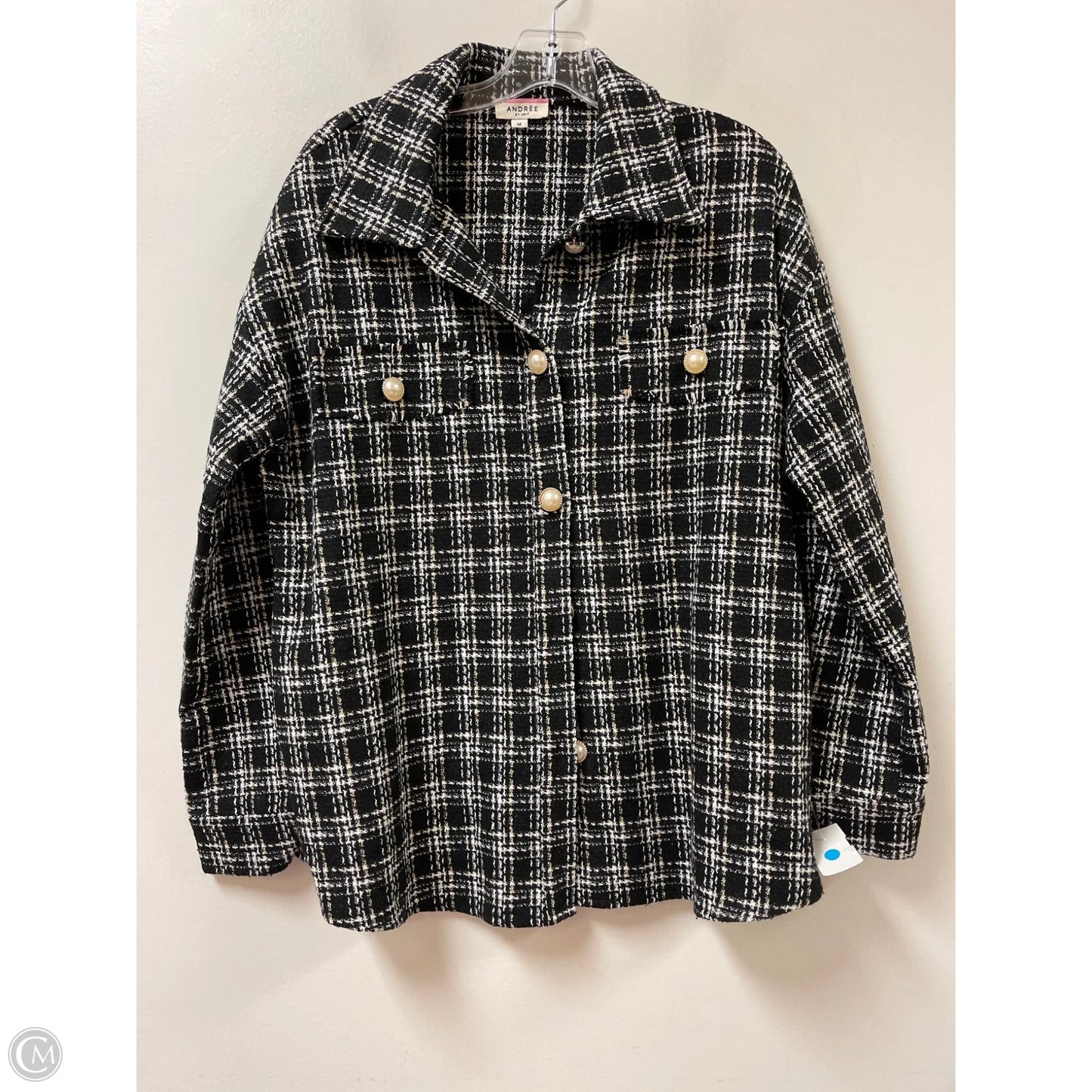 Jacket Other By Andree By Unit In Black & White, Size: M