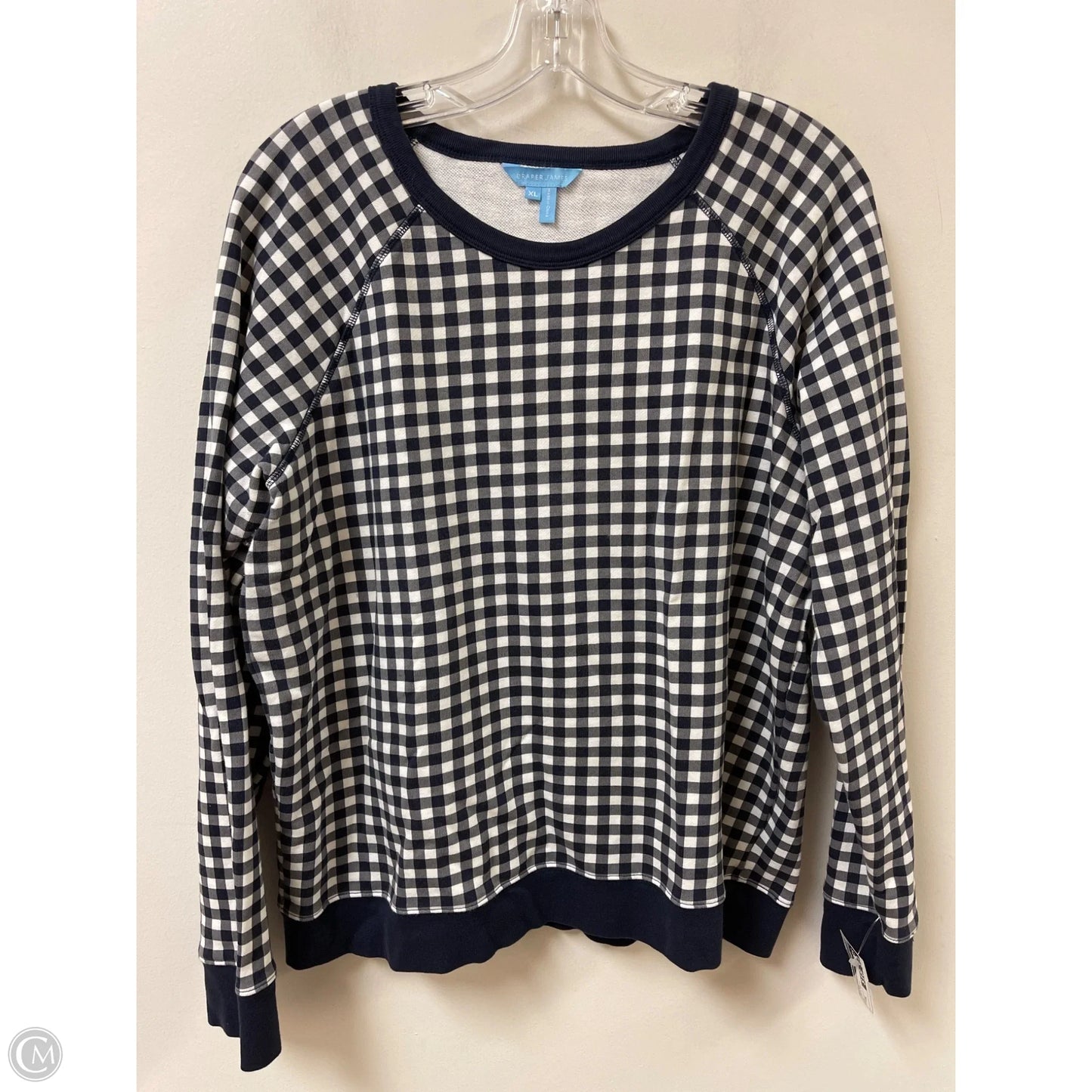 Sweater By Draper James In Blue & White, Size: Xl
