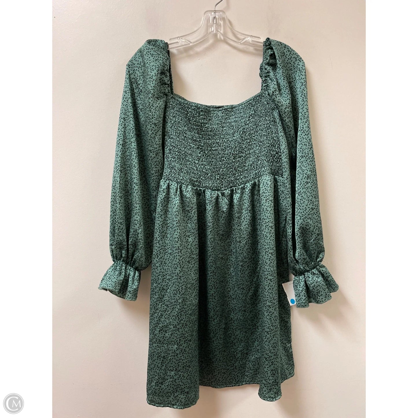 Dress Casual Midi By Clothes Mentor In Black & Green, Size: L