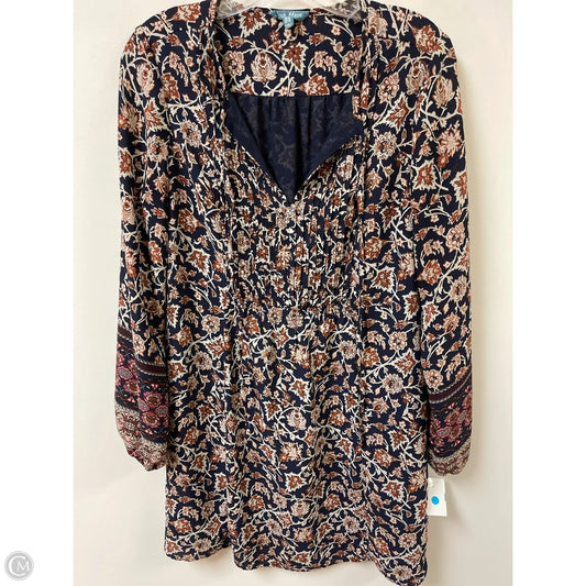 Dress Casual Midi By Clothes Mentor In Blue & Brown, Size: S