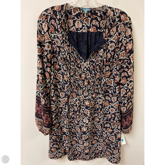 Dress Casual Midi By Clothes Mentor In Blue & Brown, Size: S