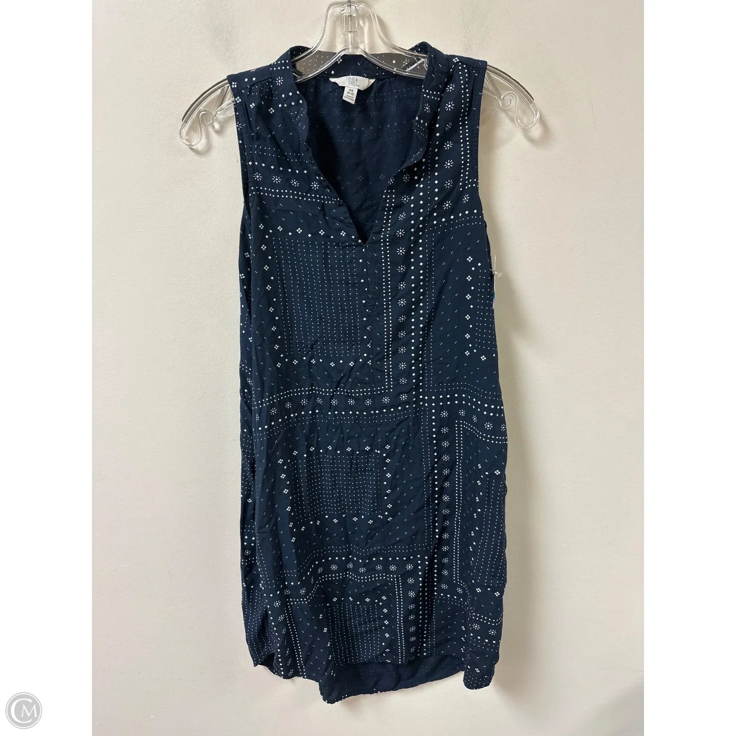 Dress Casual Midi By Time And Tru In Navy, Size: Xs