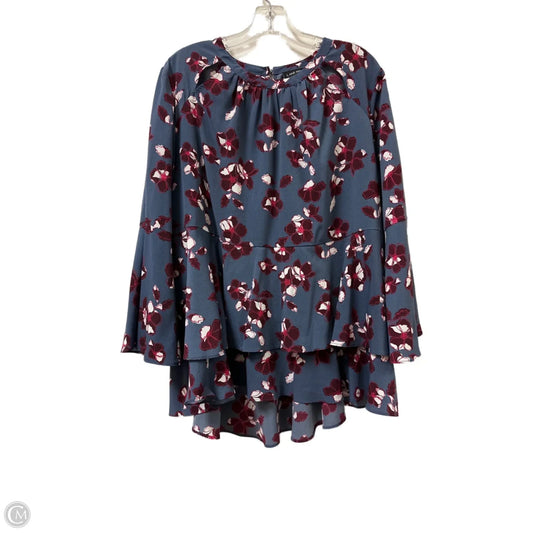 Top Long Sleeve By Lane Bryant In Blue & Purple, Size: Xl