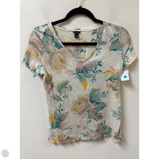 Top Short Sleeve By Ann Taylor In Floral Print, Size: S