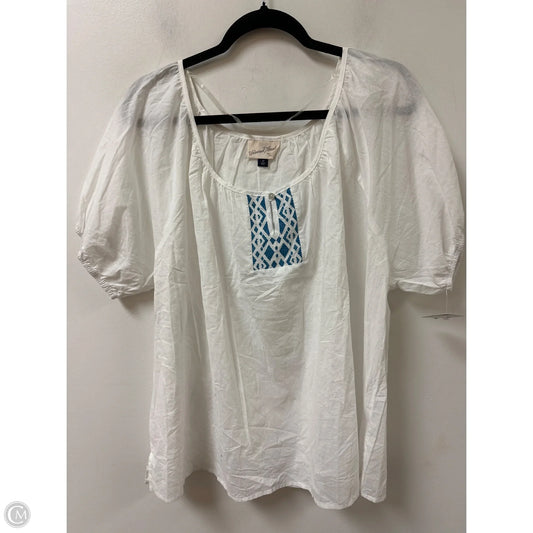Top Short Sleeve By Universal Thread In Blue & White, Size: 2x