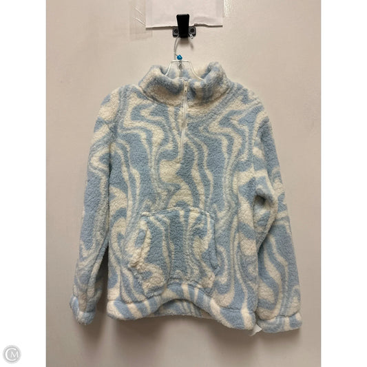 Jacket Faux Fur & Sherpa By So In Blue & White, Size: M