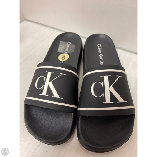 Sandals Flats By Calvin Klein In Black, Size: 9