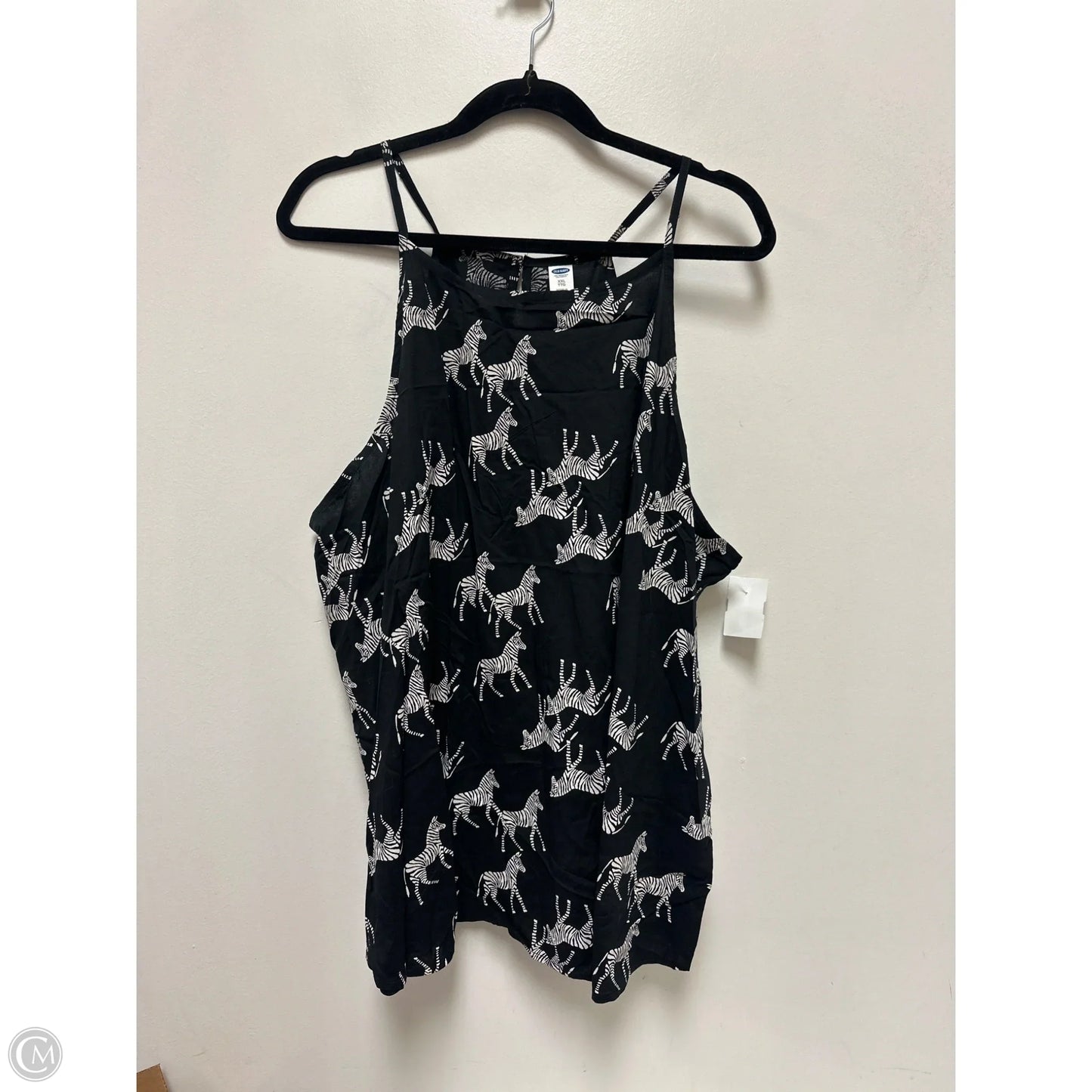 Top Sleeveless By Old Navy In Black & White, Size: 1x