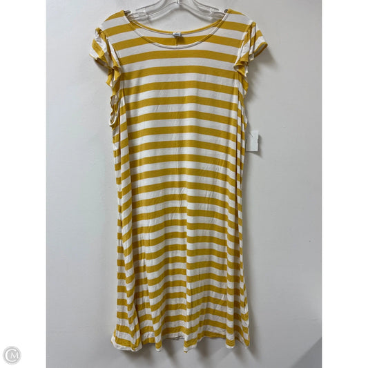 Dress Casual Midi By Old Navy In White & Yellow, Size: Xl