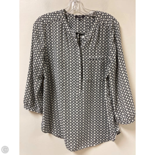 Blouse Long Sleeve By Not Your Daughters Jeans In Black & White, Size: M
