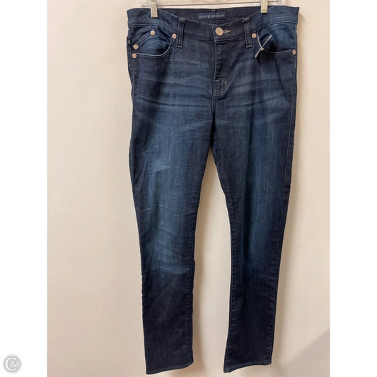 Jeans Straight By Rock And Republic In Blue Denim, Size: 14