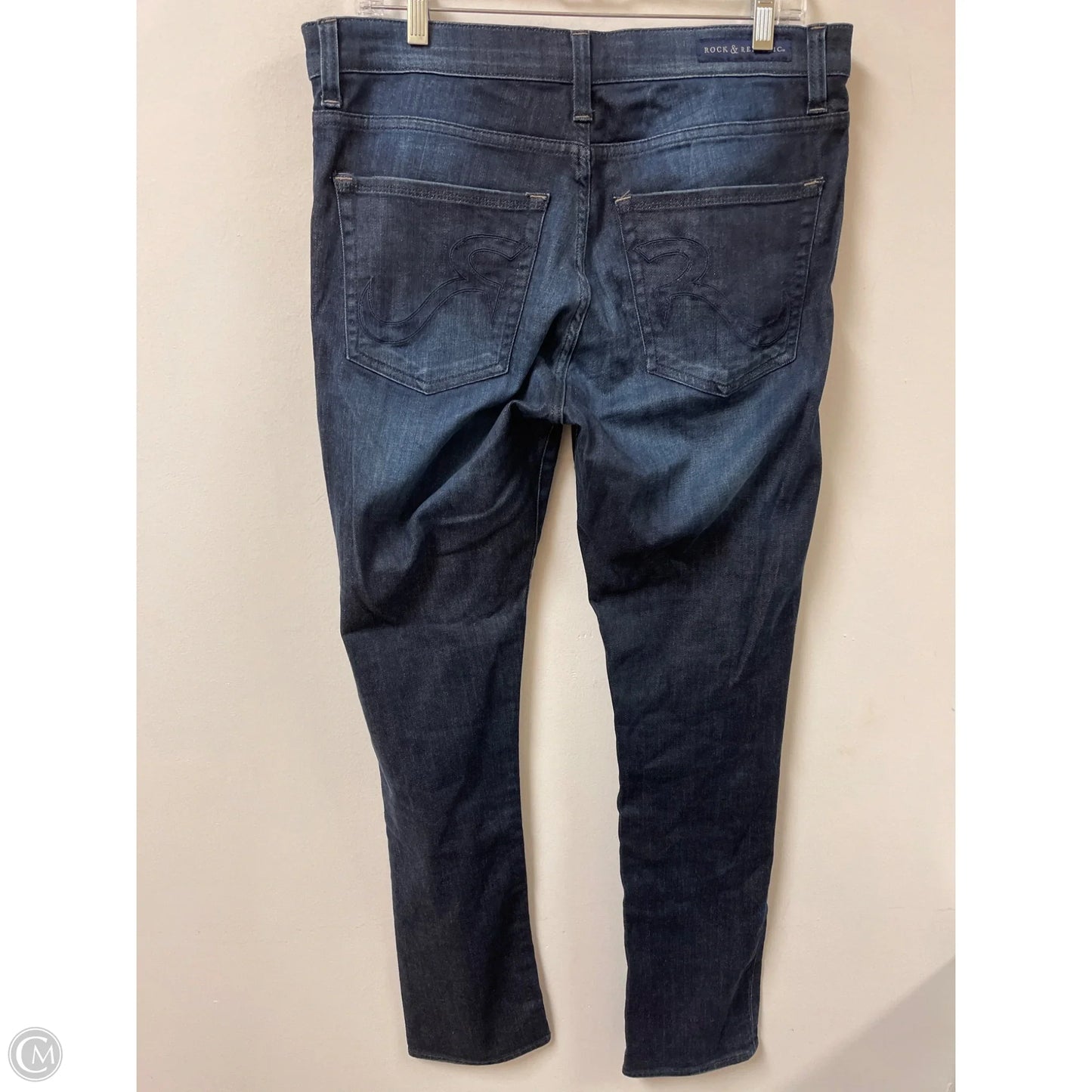 Jeans Straight By Rock And Republic In Blue Denim, Size: 14