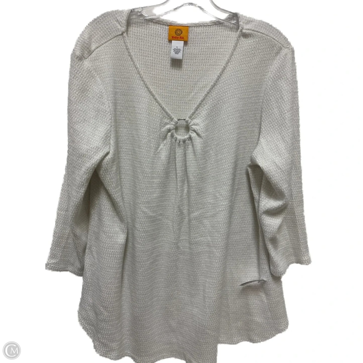 Top Long Sleeve By Ruby Rd In White, Size: L
