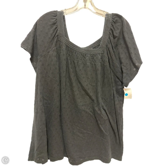 Top Short Sleeve By Style And Co Collection Women In Black, Size: 1x