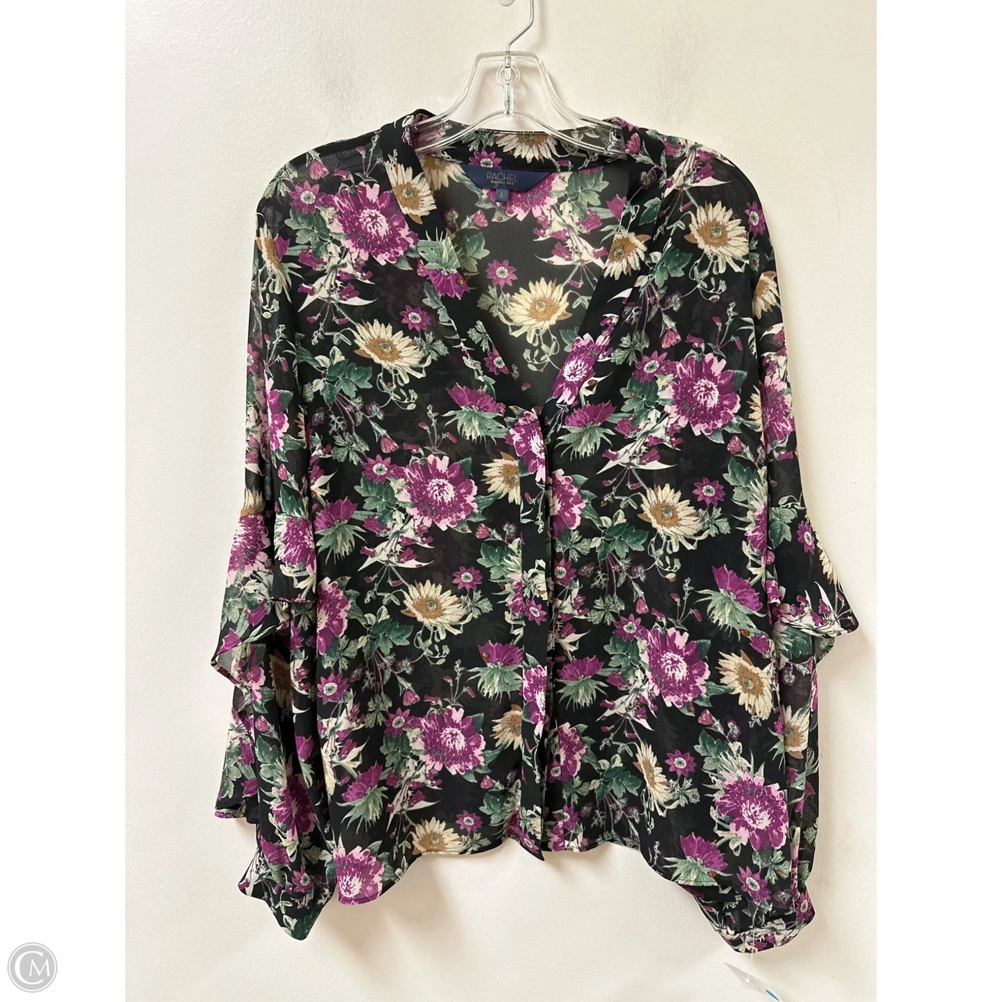 Blouse Long Sleeve By Rachel Roy In Floral Print, Size: L