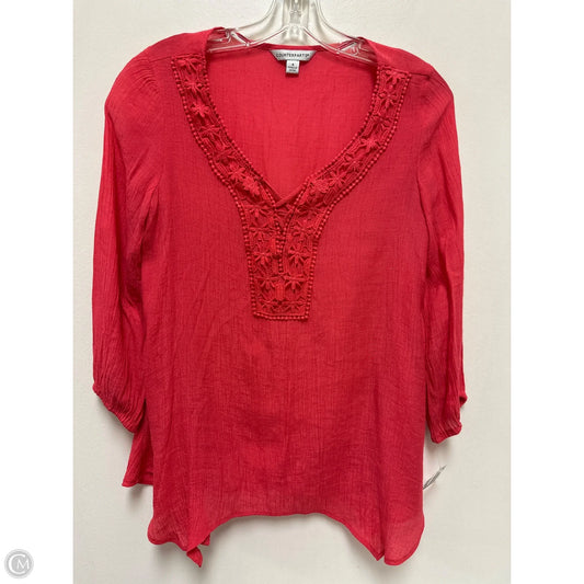 Top Long Sleeve By Counterparts In Pink, Size: S