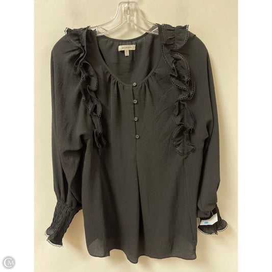 Blouse Long Sleeve By Max Studio In Black, Size: M