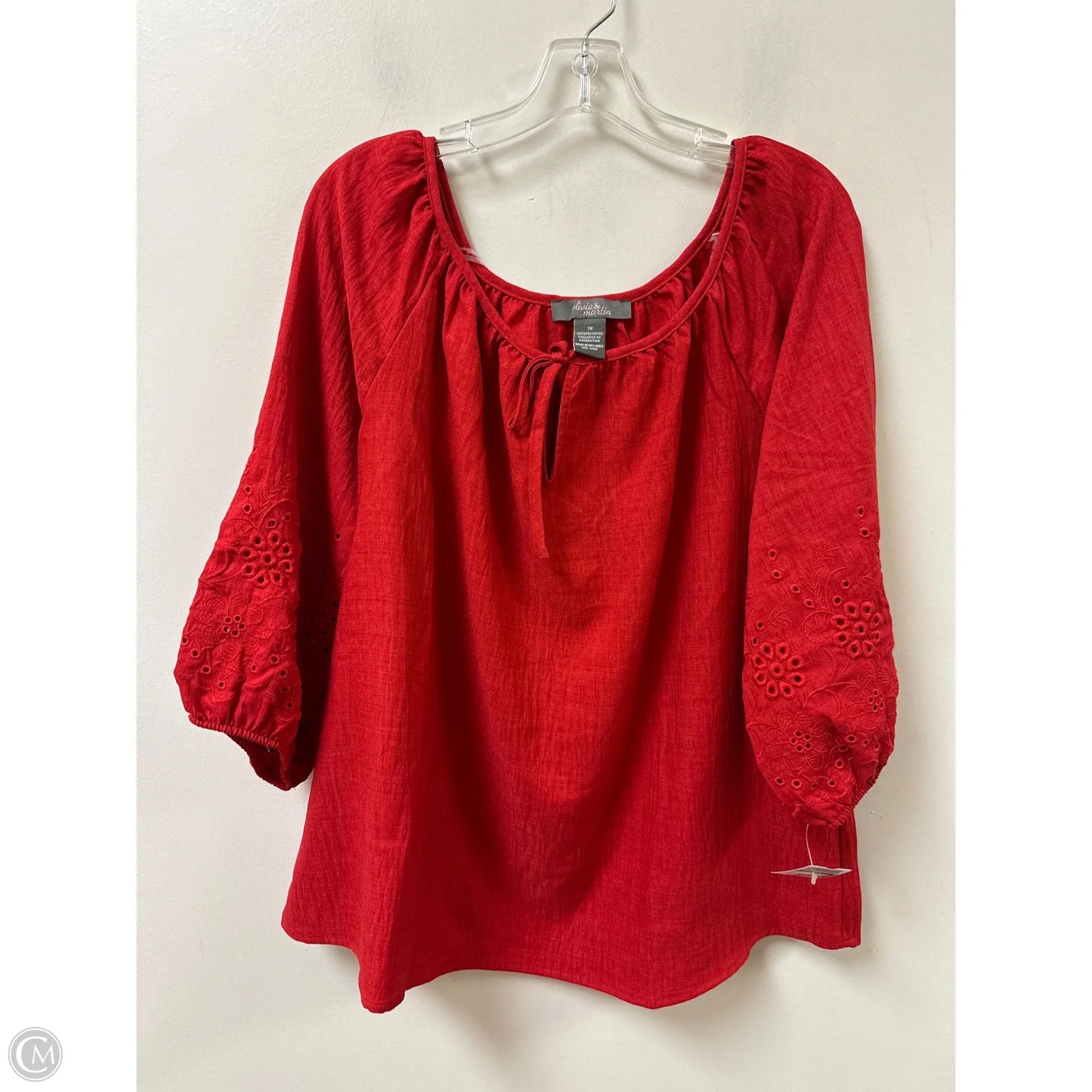 Top Long Sleeve By Clothes Mentor In Red, Size: 1x