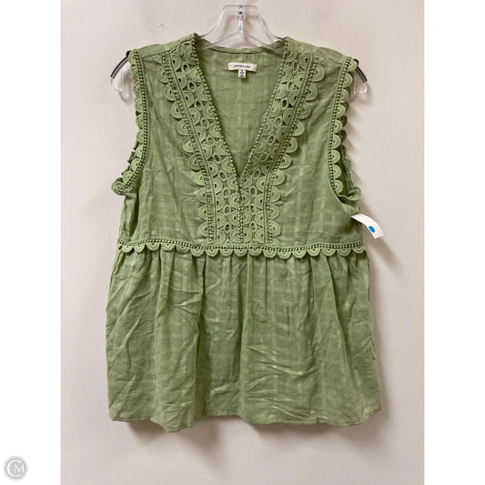 Top Sleeveless By Max Studio In Green, Size: S