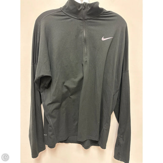 Athletic Top Long Sleeve Collar By Nike In Black, Size: Xl