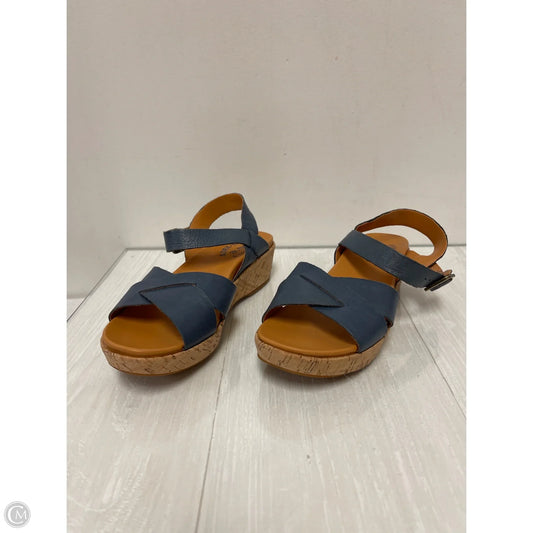 Sandals Heels Wedge By Kork Ease In Blue, Size: 7