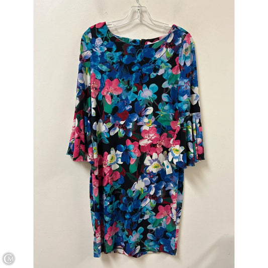 Dress Casual Midi By Calvin Klein In Floral Print, Size: M