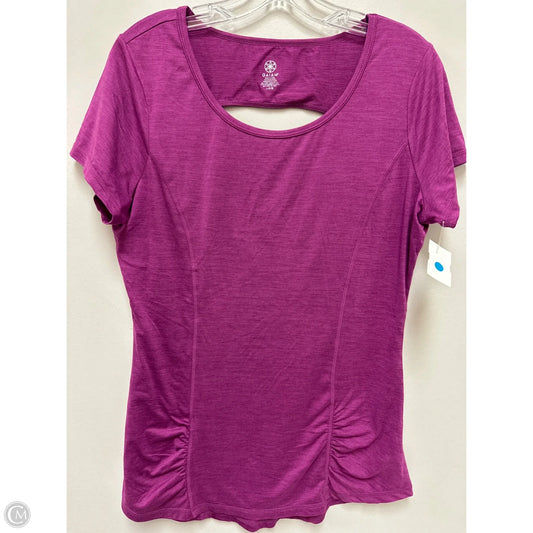 Athletic Top Short Sleeve By Gaiam In Purple, Size: L