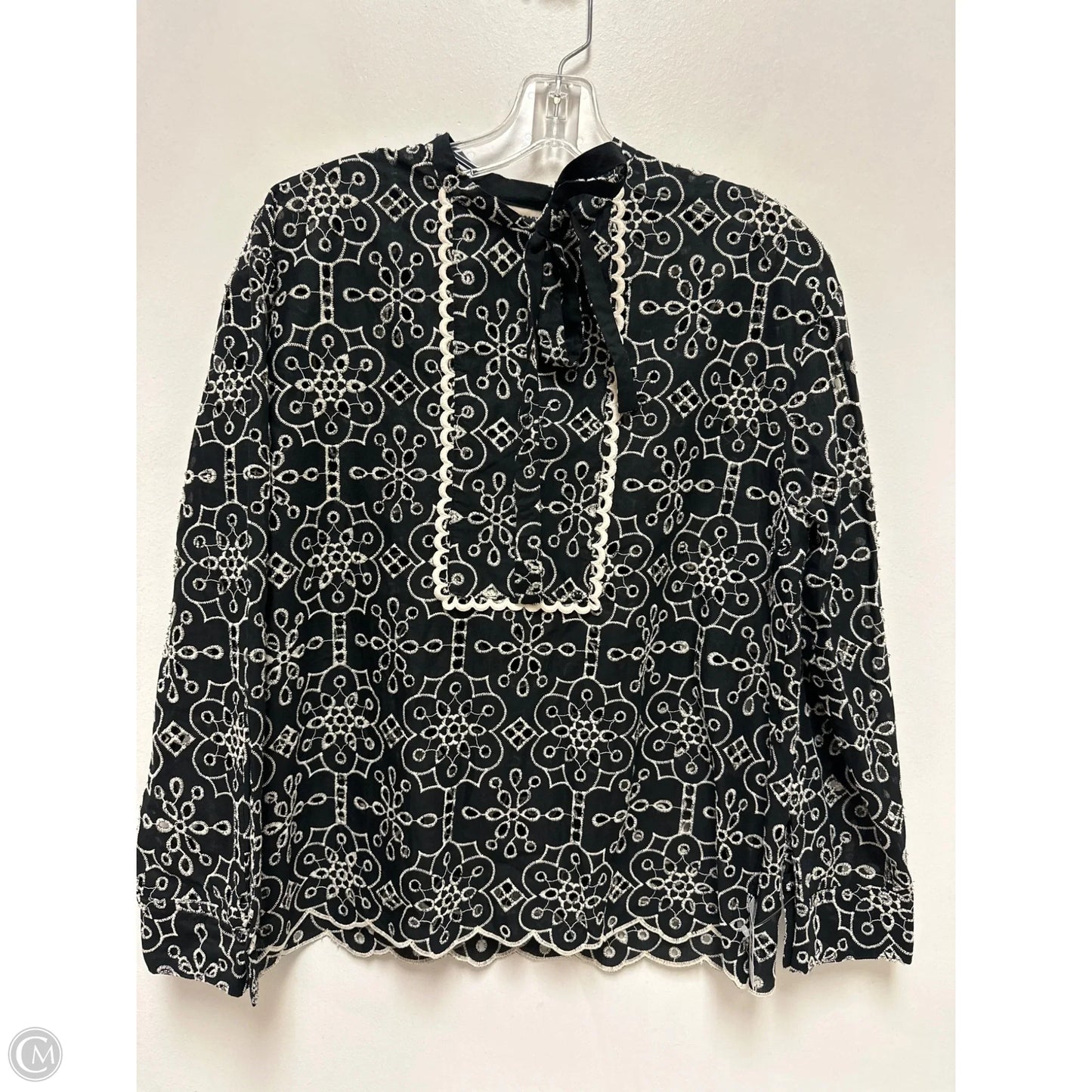 Top Long Sleeve By Baum Und Pferdgarten In Black & Cream, Size: S