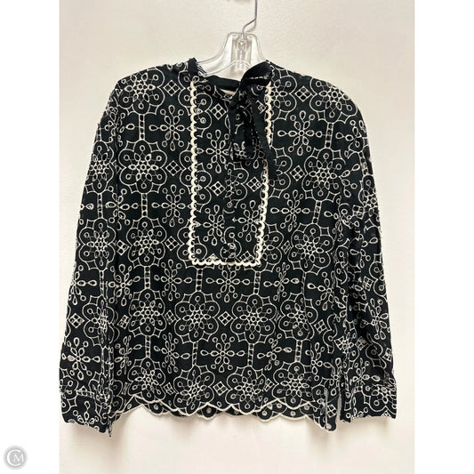 Top Long Sleeve By Baum Und Pferdgarten In Black & Cream, Size: S
