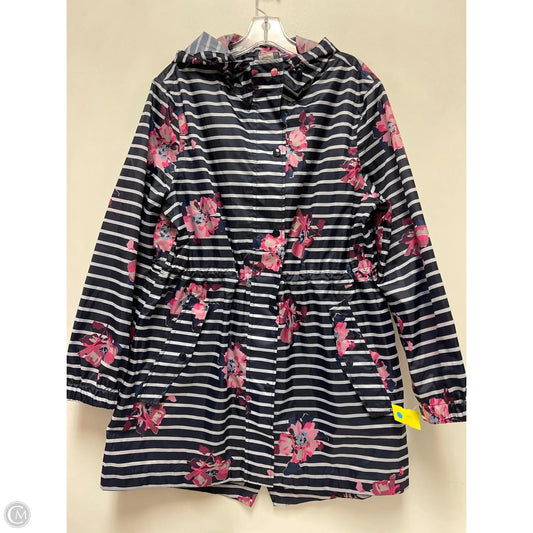 Coat Raincoat By Joules In Blue & Pink, Size: L