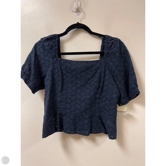 Top Short Sleeve By Draper James In Navy, Size: M