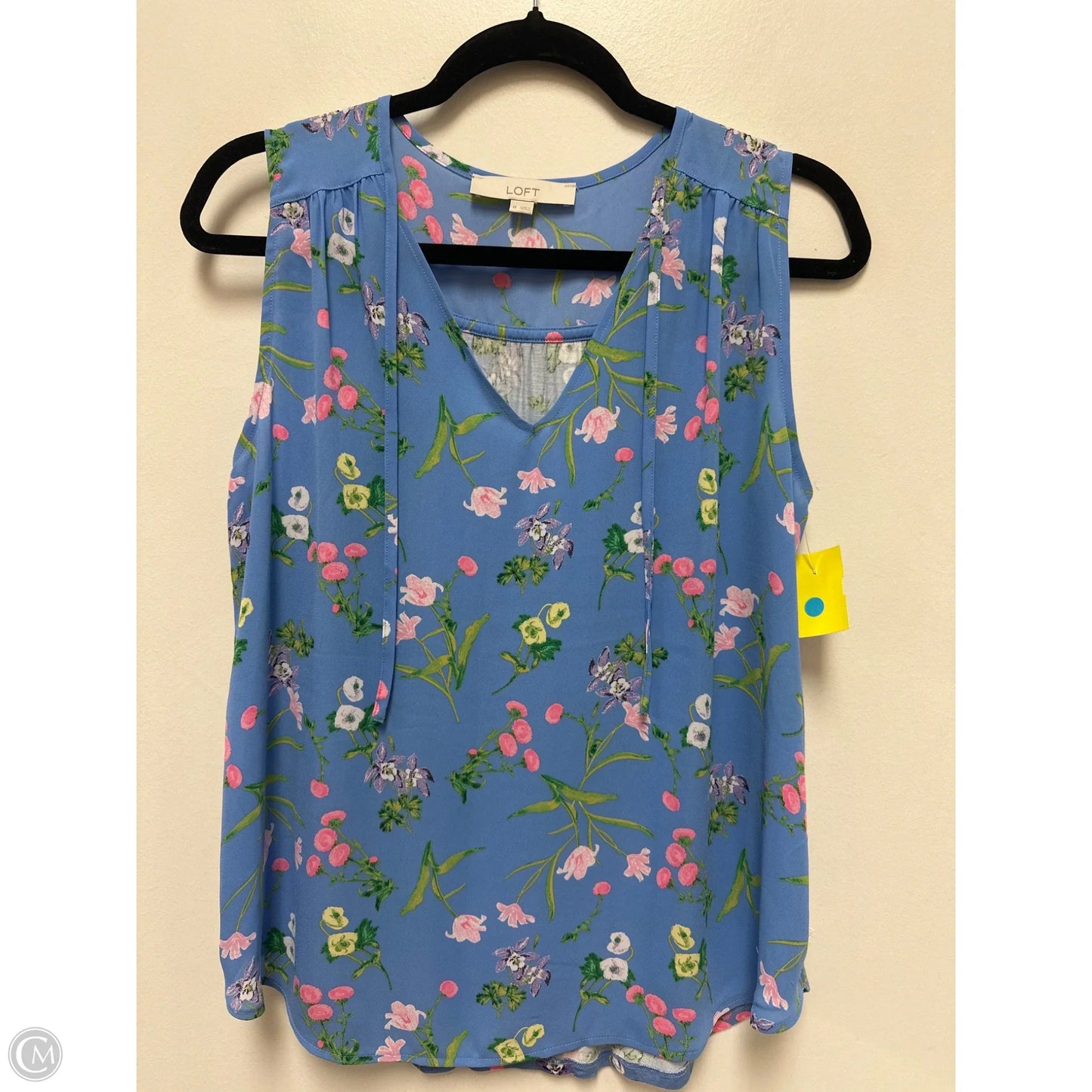 Top Sleeveless By Loft In Blue, Size: M