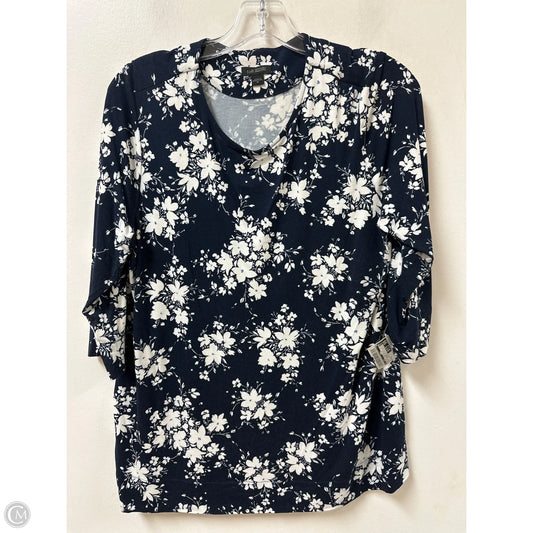 Top Long Sleeve By J. Jill In Blue & White, Size: M
