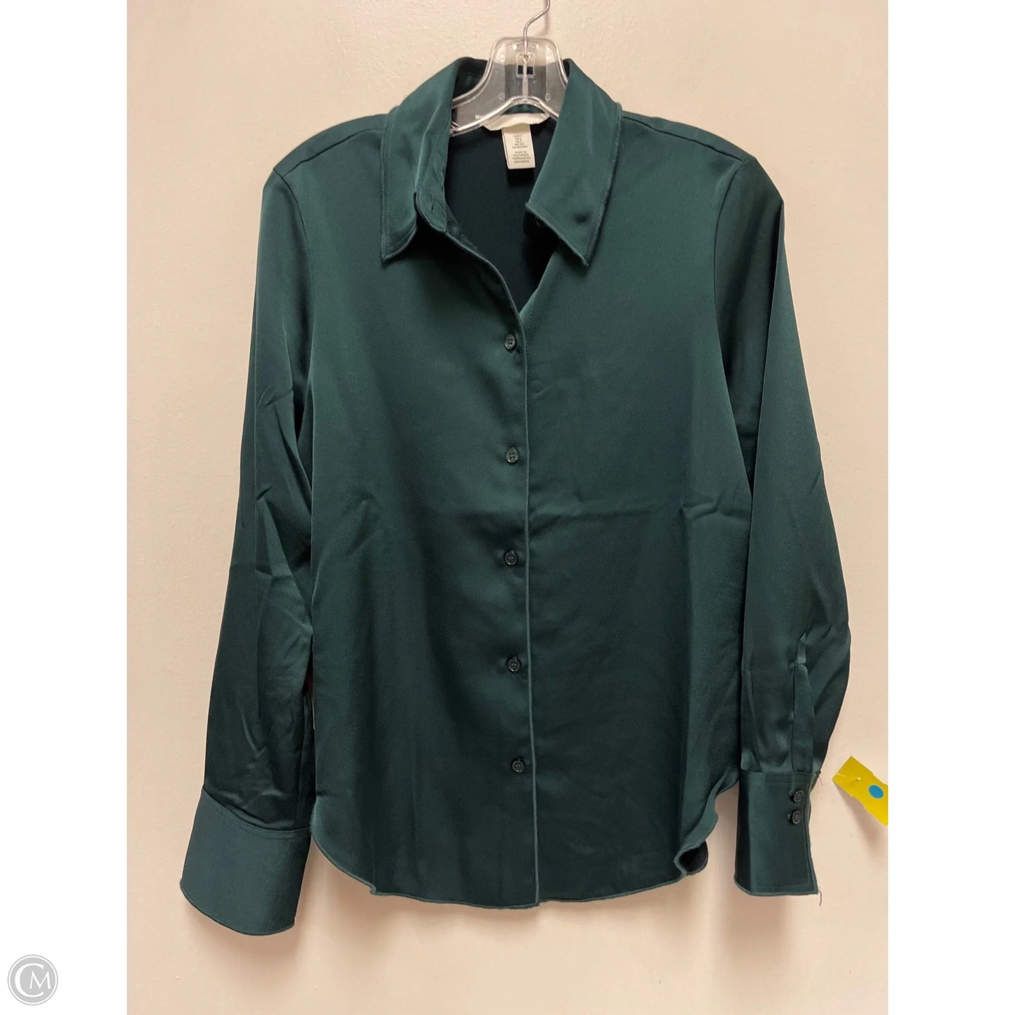 Blouse Long Sleeve By H&m In Green, Size: S